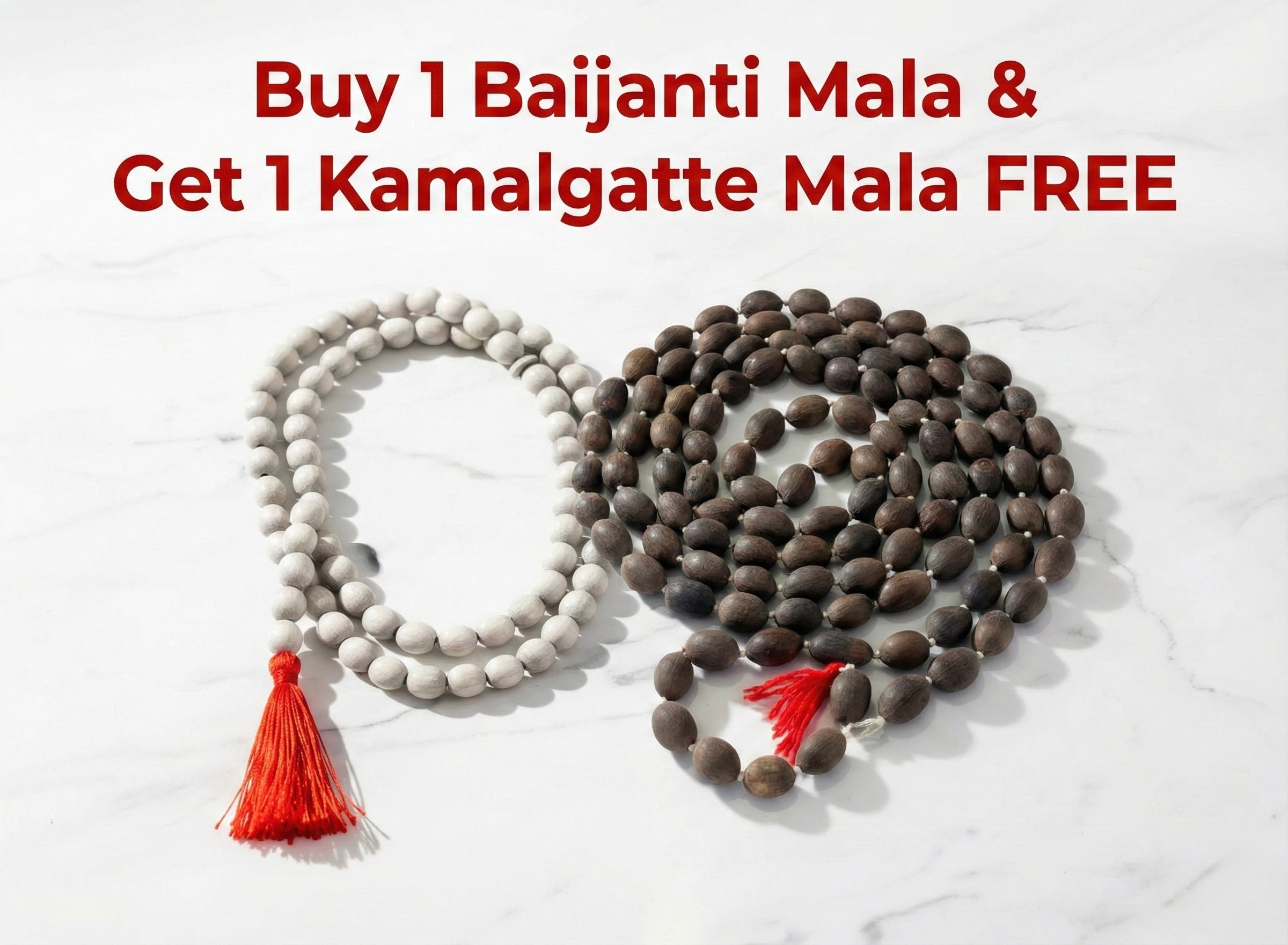 Buy 1 Baijanti Mala & Get 1 Kamalgatte Mala FREE!