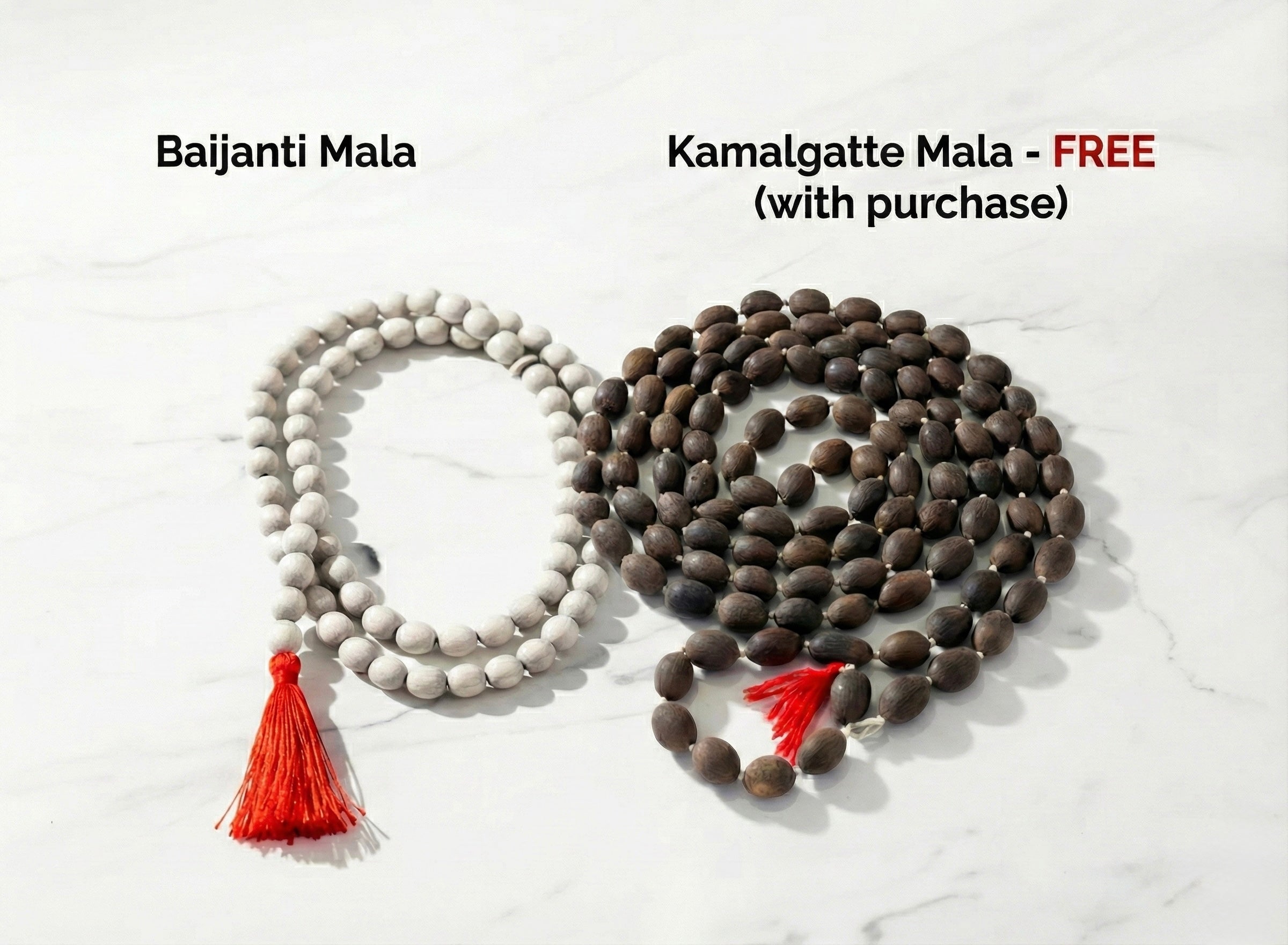 Buy 1 Baijanti Mala & Get 1 Kamalgatte Mala FREE!