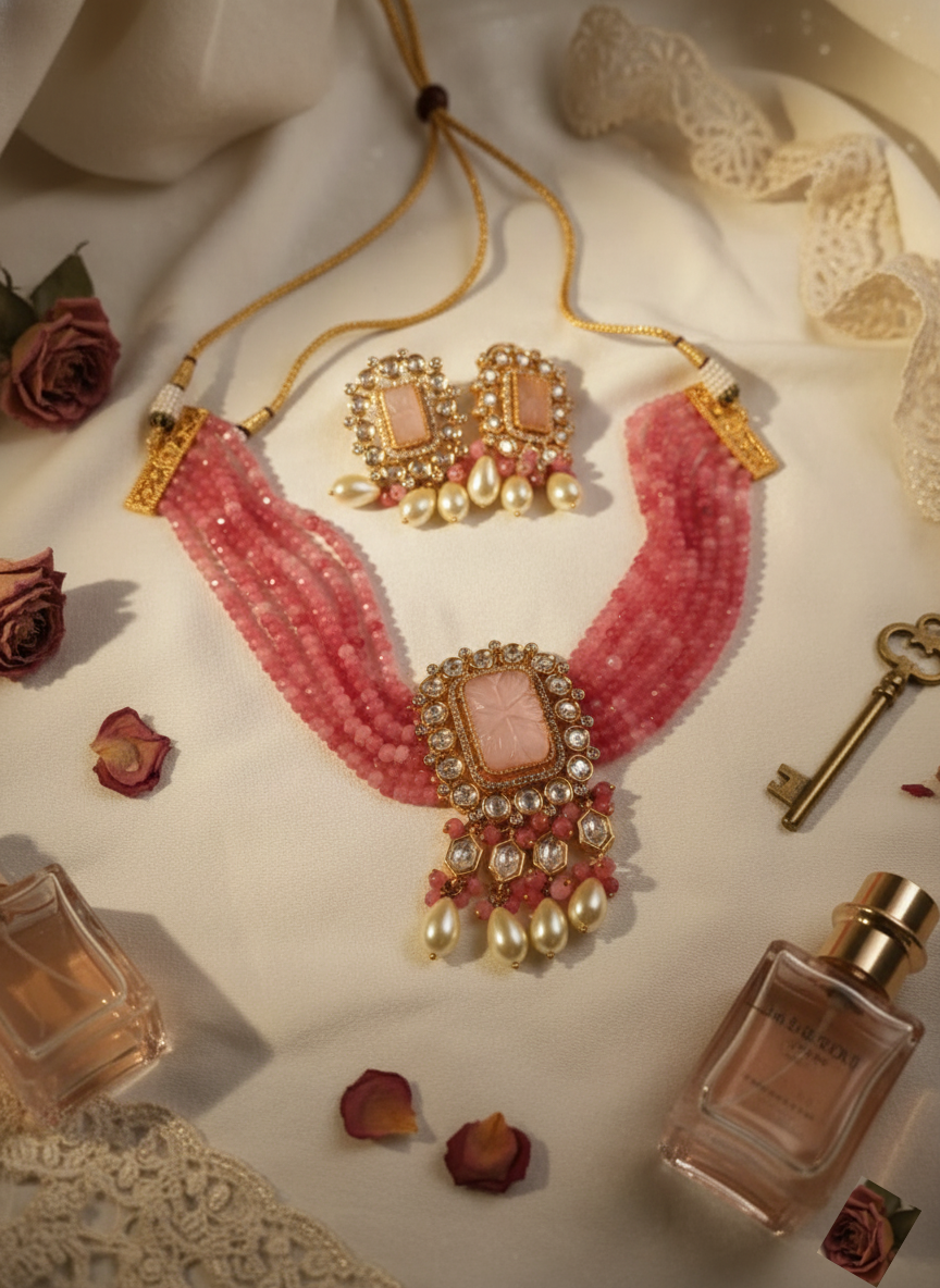 Dhanteras Special – Real Imported Stone & Pearl Abhimantrit Earrings