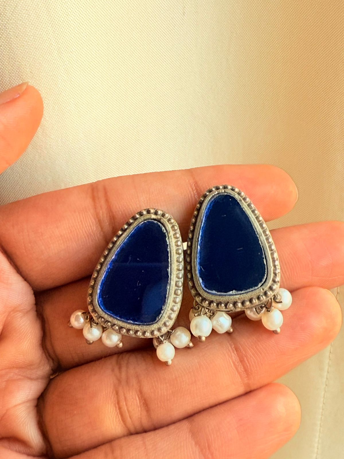 Afghani Blue Magic Sapphire -Neelam earrings