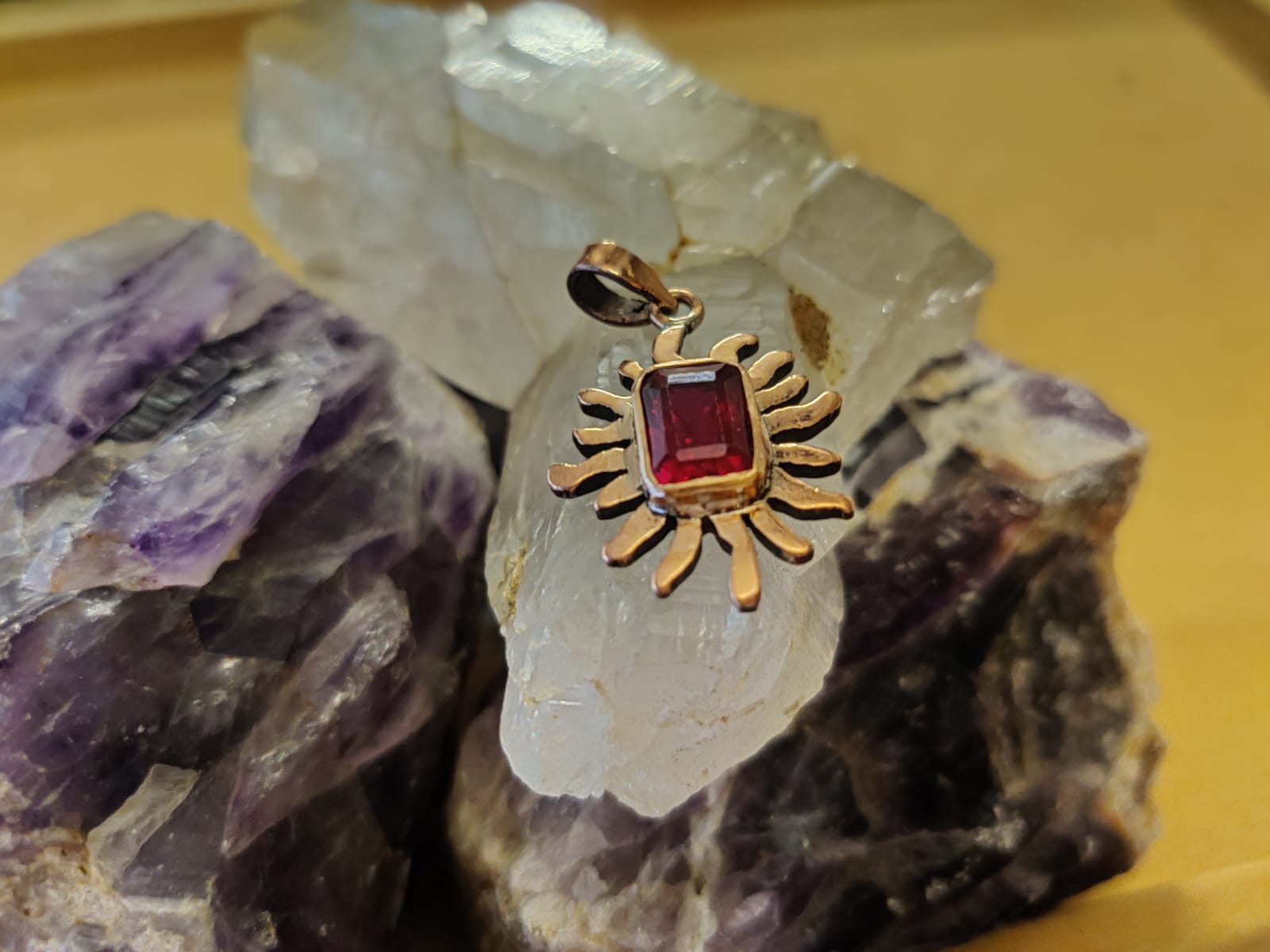 Pure Bohemian Ruby Rajgharana Locket