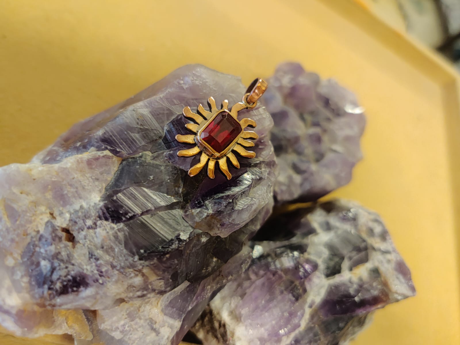 Pure Bohemian Ruby Rajgharana Locket