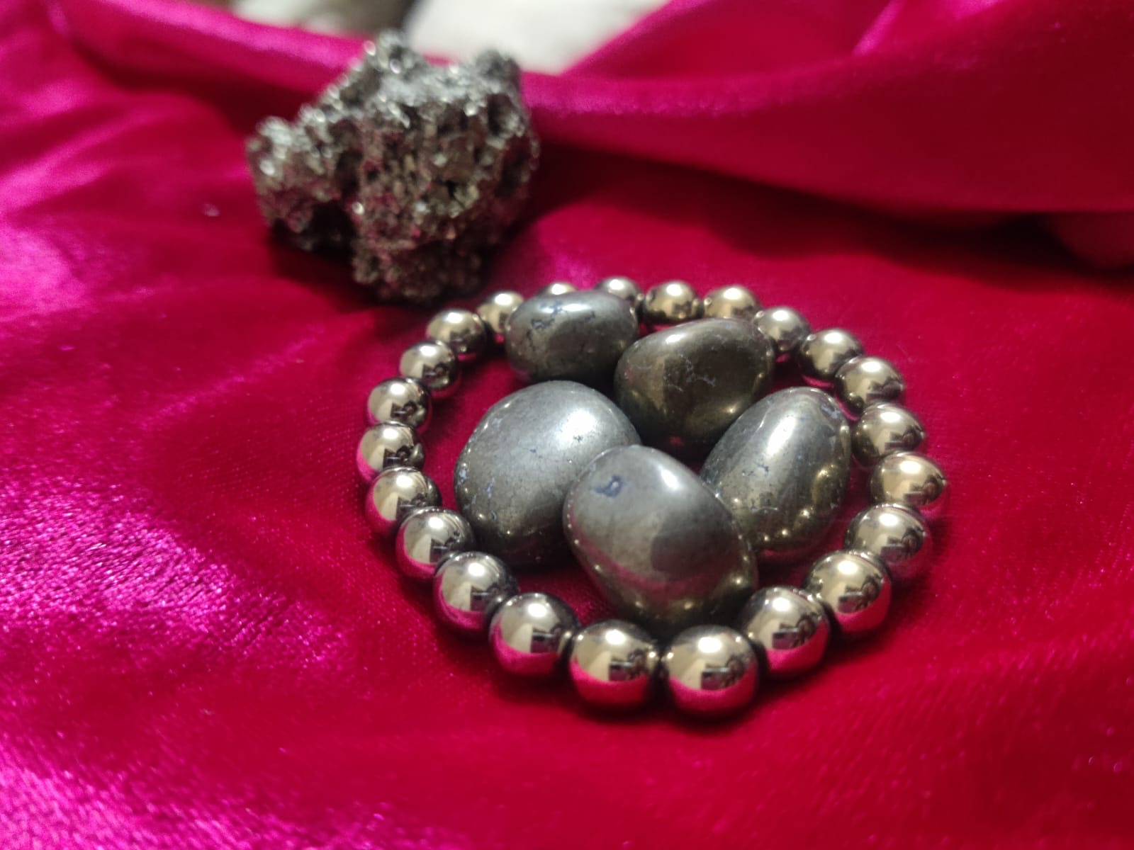 Lakshmi Kuber Kavach Bracelet (Golden Pyrite Stone Wealth Bracelet) - Free Tumble