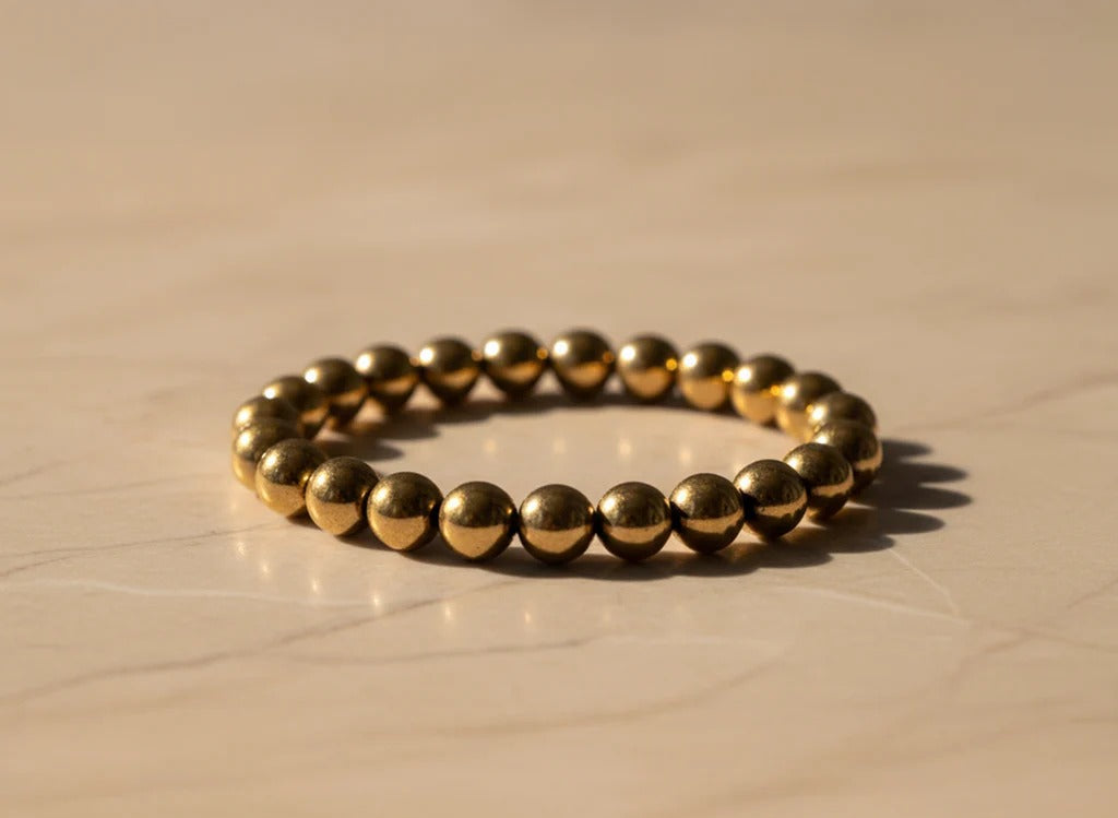 Lakshmi Kuber Kavach Bracelet (Golden Pyrite Stone Wealth Bracelet) - Free Tumble