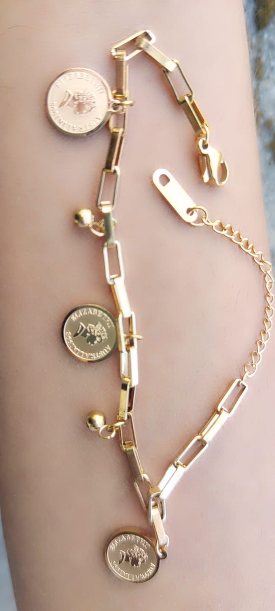 14 Carat Gold Original Victorian Coin Good Luck Chain Band