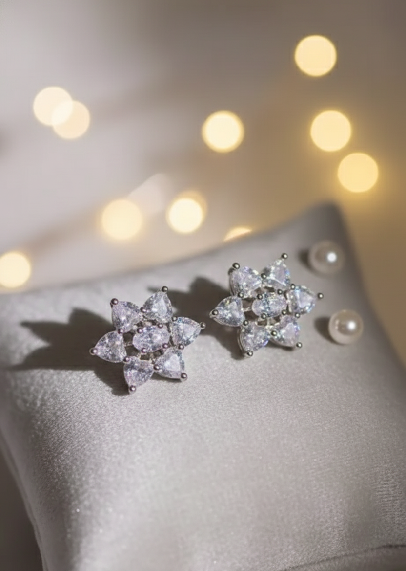 Pushya Nakshatra Special – Abhimantrit Floral Diamond Earrings