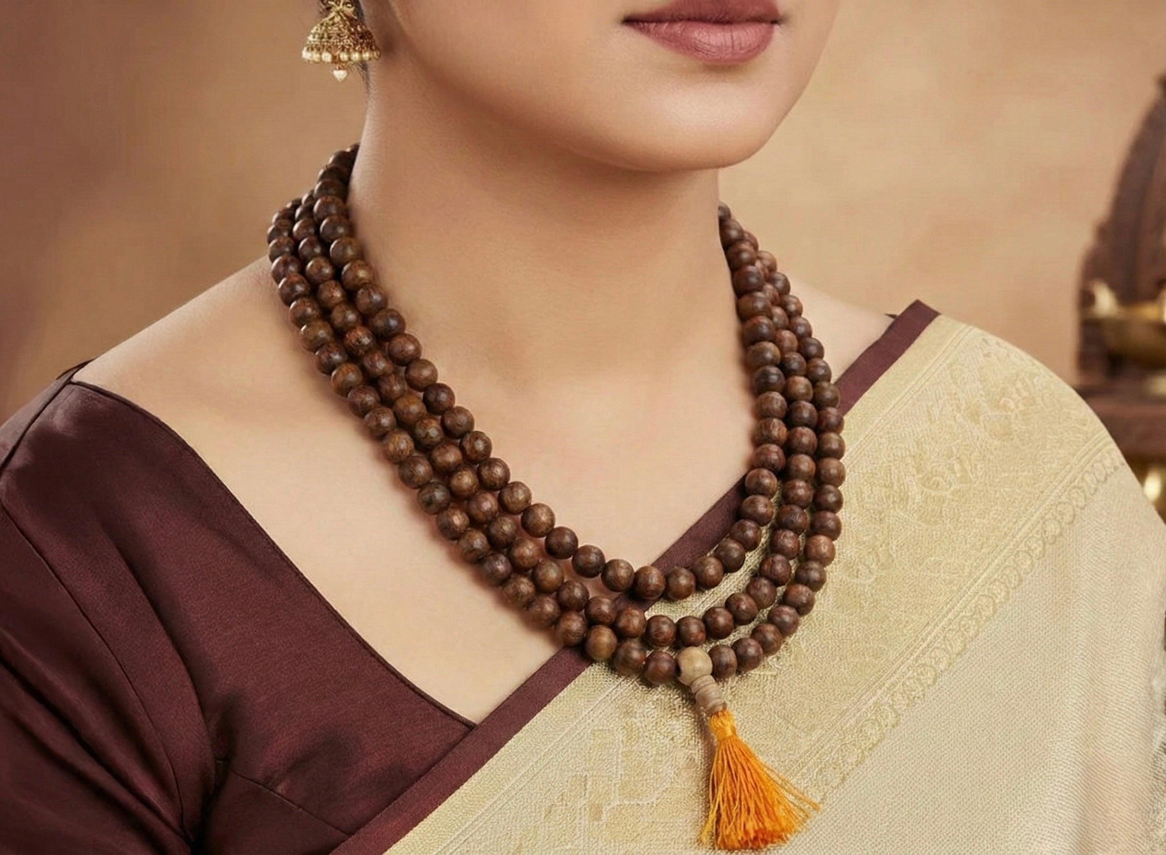 Laal Chandan Kavach Mala – 15 mm | 108 Big Beads