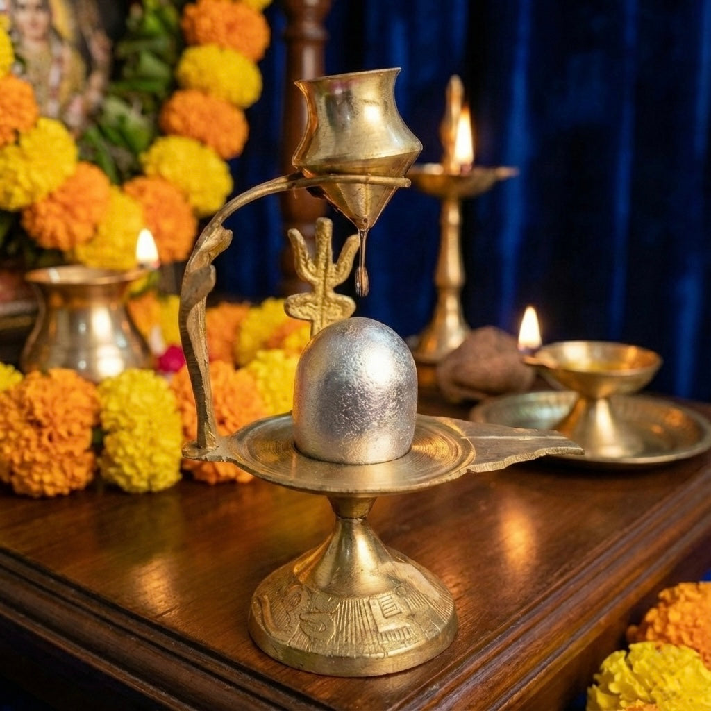 Round Parad Shivling with Free stand (Energised & Abhimantrit)