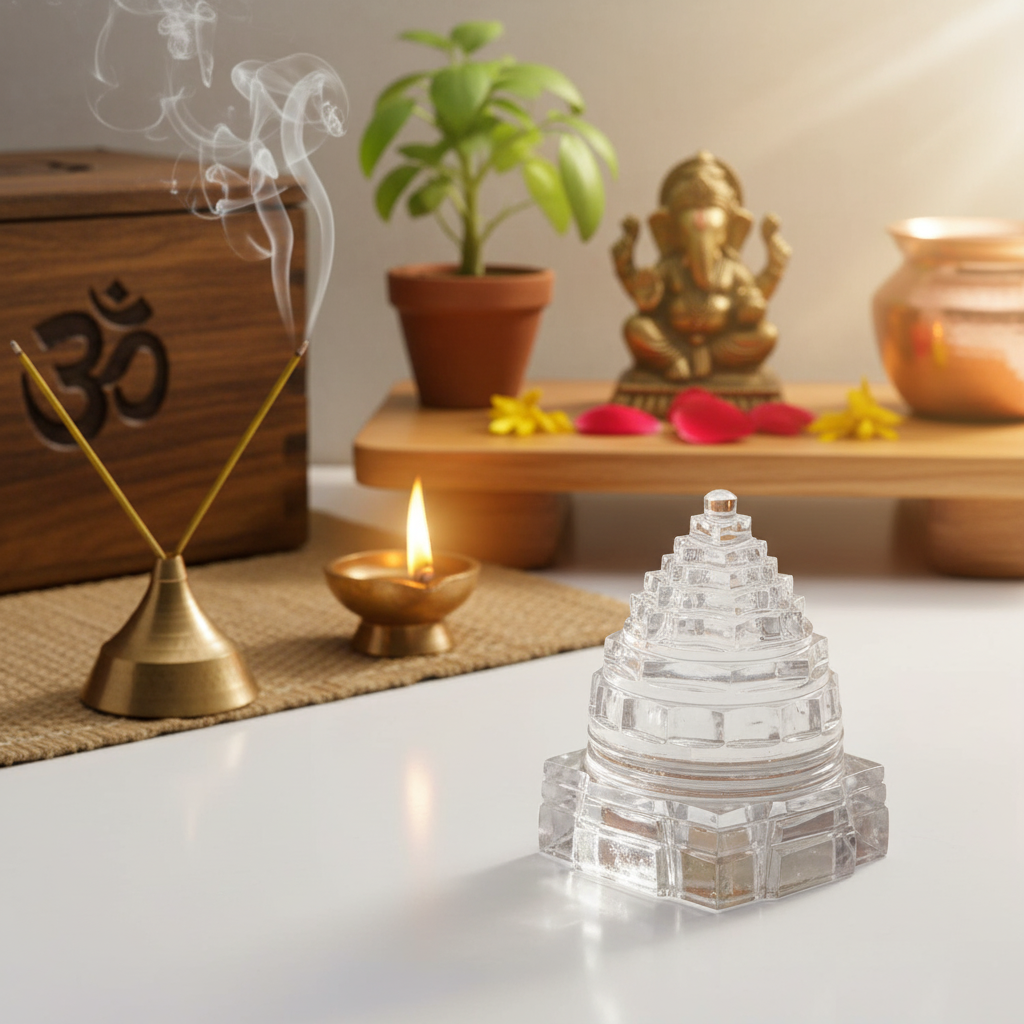 Sphatic Shree Yantra / स्फटिक श्रीयंत्र