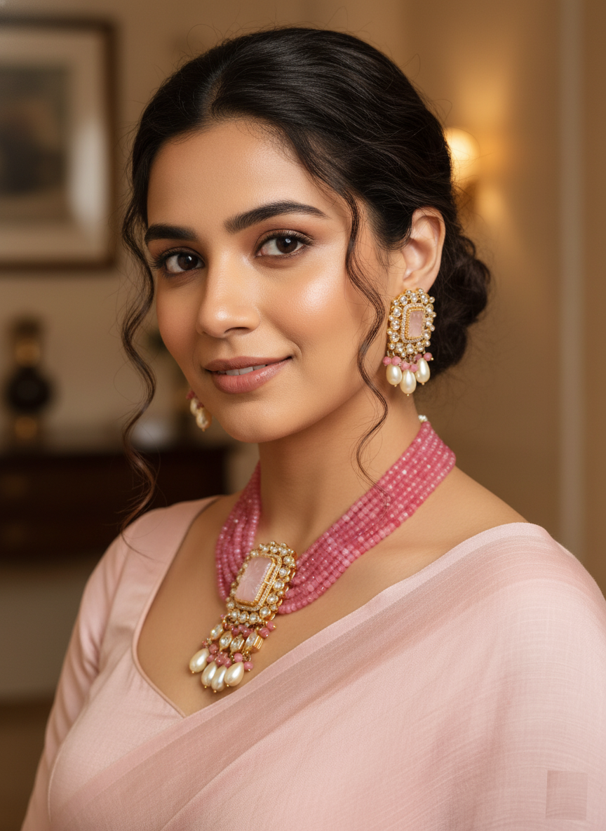 Dhanteras Special – Real Imported Stone & Pearl Abhimantrit Earrings