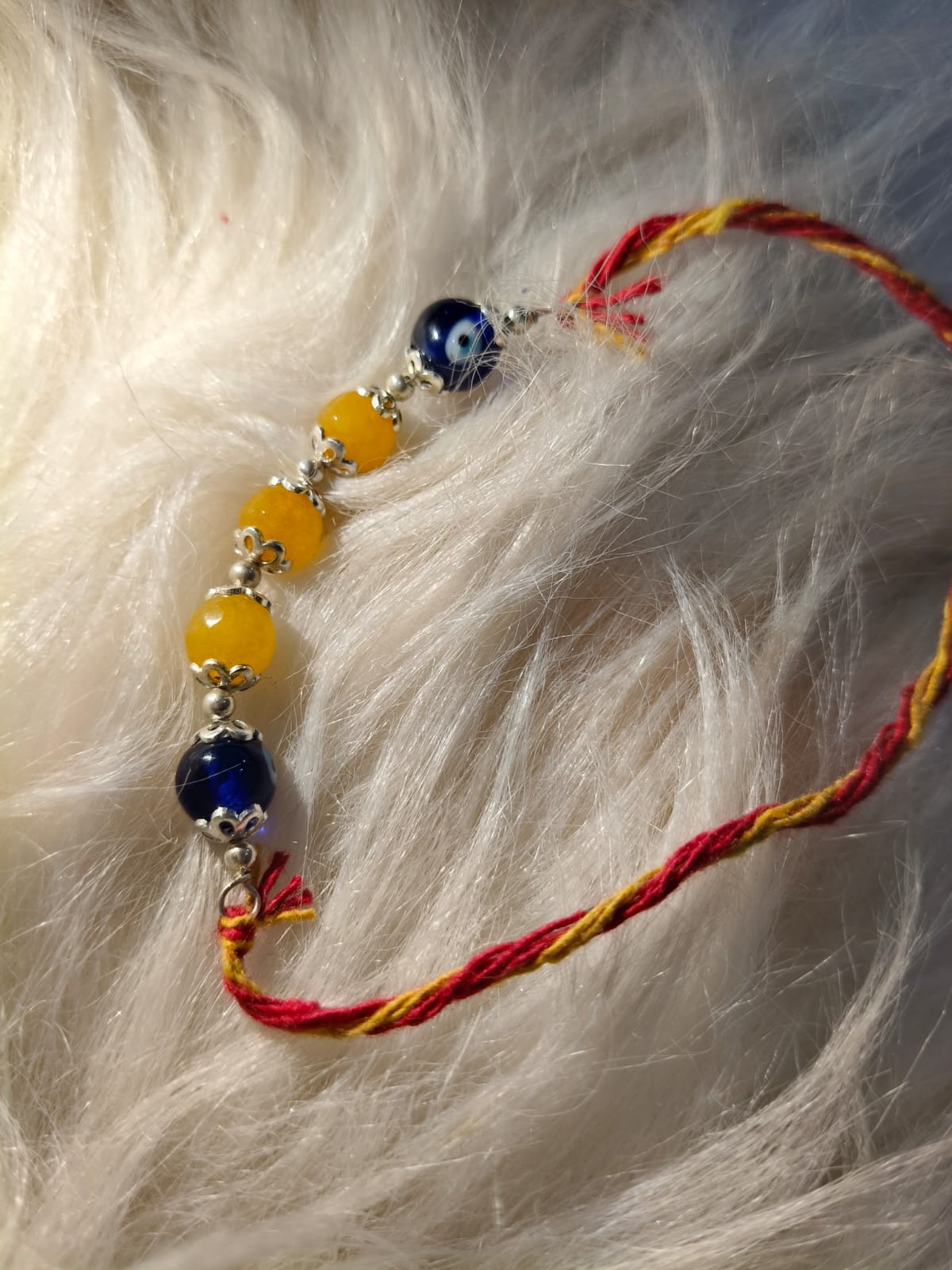 Citrine Pukhraj Rakhi/Bracelet – For Power, Prosperity & Protection