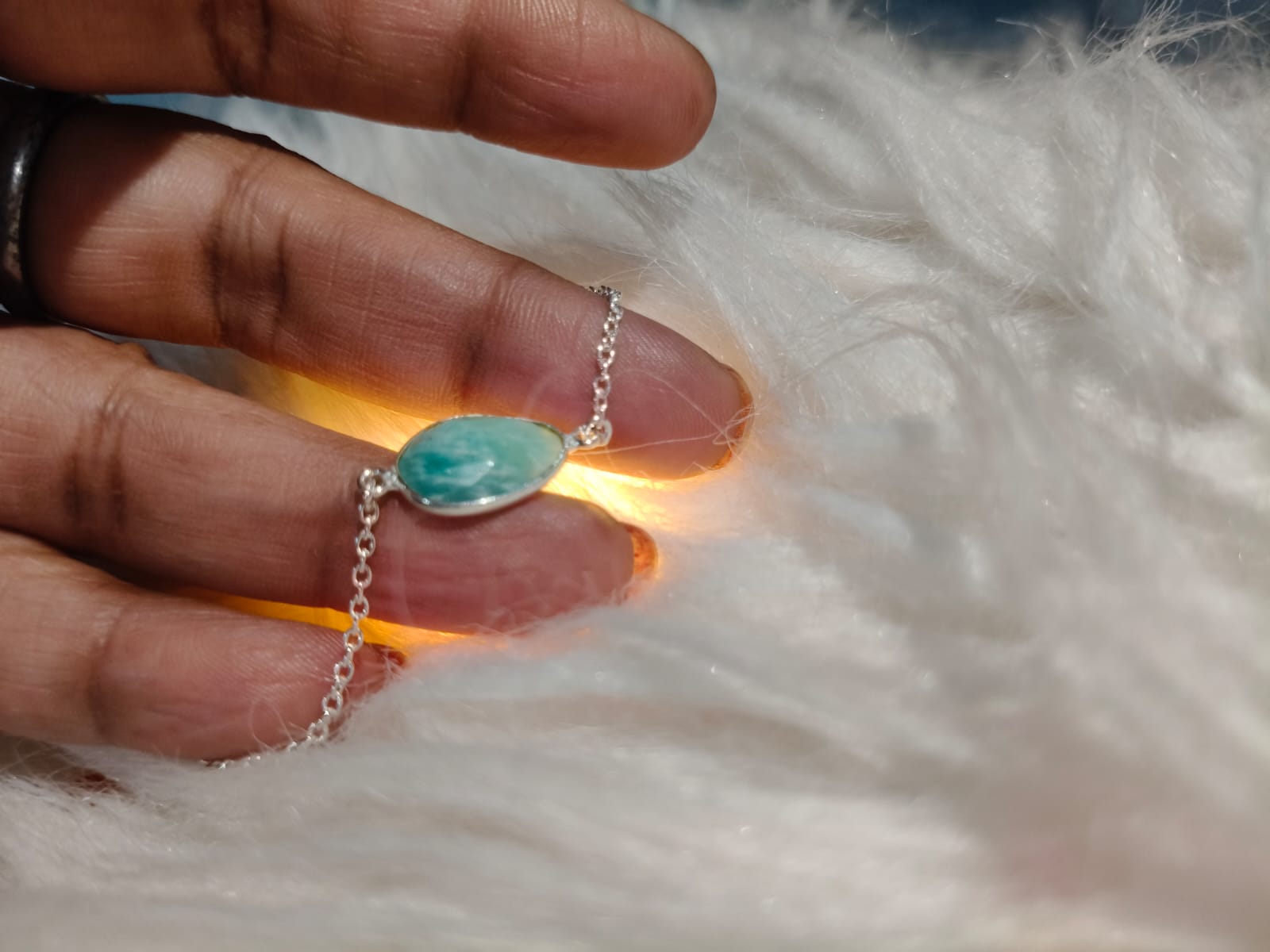 Sawan Special – Pure Emerald / Moonstone Gemstone Chain Bracelet Kavach