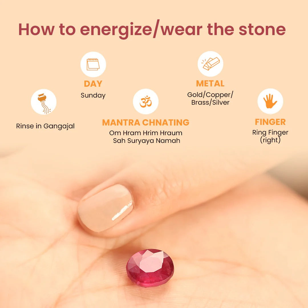 Natural Gemstone: Ruby (Maanik)